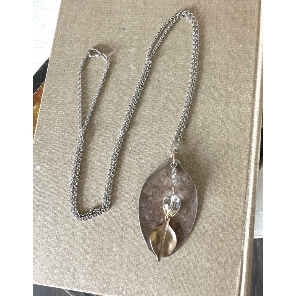 Long silver spoon necklace